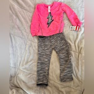 Cat&jack 2 piece girls shirt and tights set, 3t